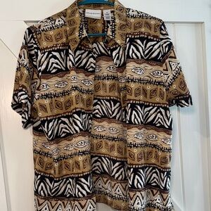 Michael Brandon Multicolor‎ Tribal Print Shirt